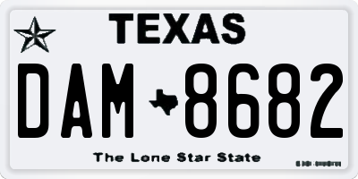 TX license plate DAM8682