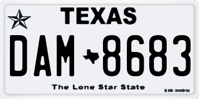 TX license plate DAM8683