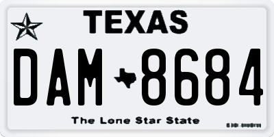 TX license plate DAM8684