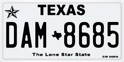 TX license plate DAM8685