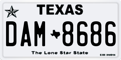 TX license plate DAM8686