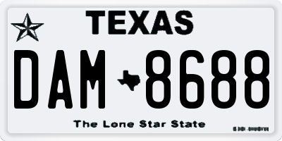 TX license plate DAM8688