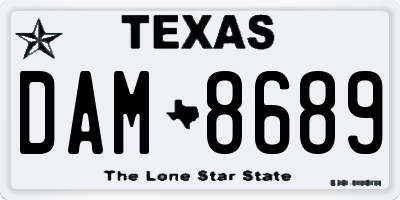 TX license plate DAM8689