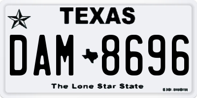 TX license plate DAM8696