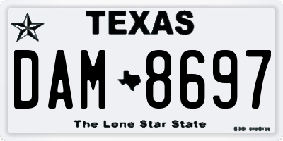 TX license plate DAM8697