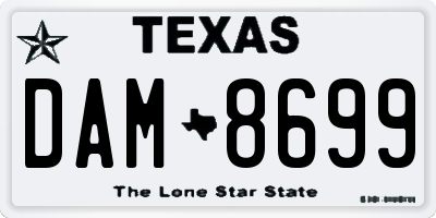 TX license plate DAM8699
