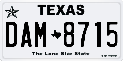 TX license plate DAM8715