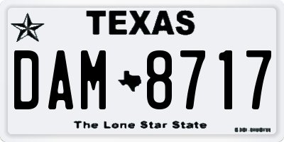 TX license plate DAM8717