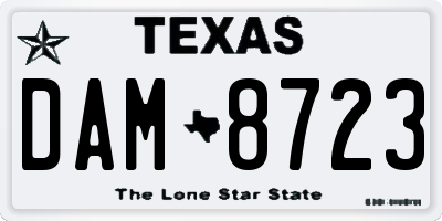 TX license plate DAM8723
