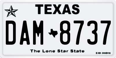 TX license plate DAM8737