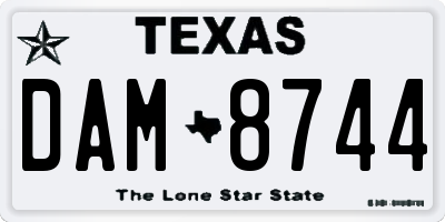 TX license plate DAM8744