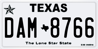 TX license plate DAM8766