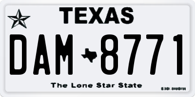 TX license plate DAM8771