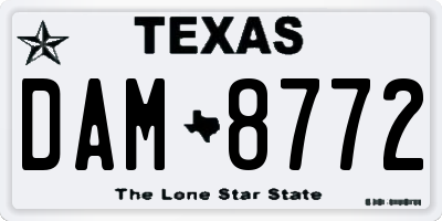 TX license plate DAM8772