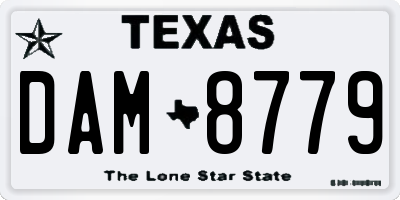 TX license plate DAM8779