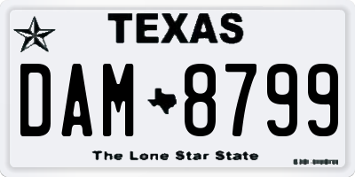 TX license plate DAM8799