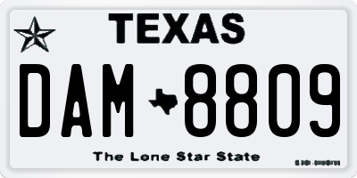 TX license plate DAM8809