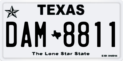 TX license plate DAM8811