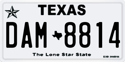 TX license plate DAM8814