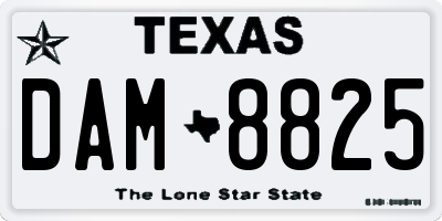 TX license plate DAM8825