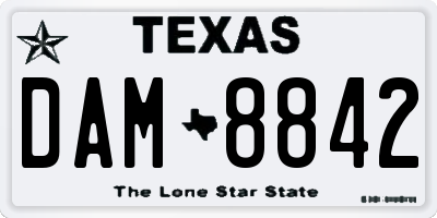 TX license plate DAM8842