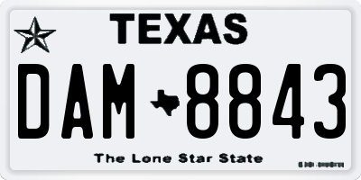 TX license plate DAM8843