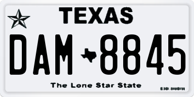 TX license plate DAM8845