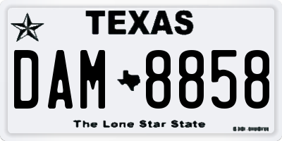 TX license plate DAM8858