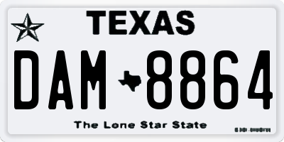 TX license plate DAM8864