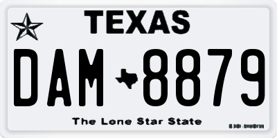 TX license plate DAM8879