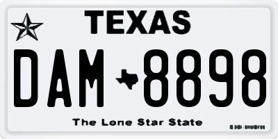 TX license plate DAM8898