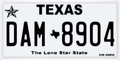 TX license plate DAM8904