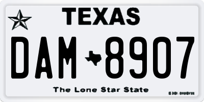 TX license plate DAM8907