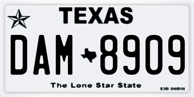 TX license plate DAM8909