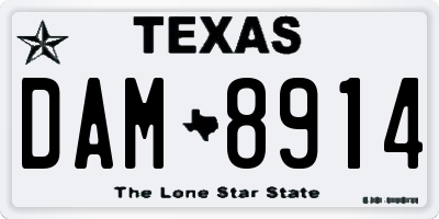 TX license plate DAM8914