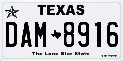 TX license plate DAM8916