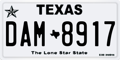 TX license plate DAM8917