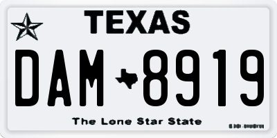 TX license plate DAM8919