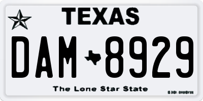TX license plate DAM8929