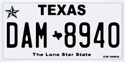 TX license plate DAM8940