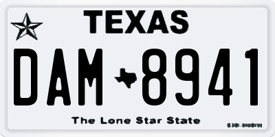 TX license plate DAM8941