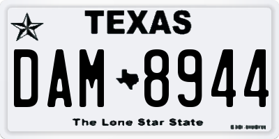 TX license plate DAM8944