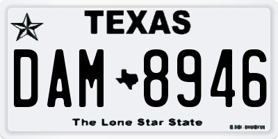 TX license plate DAM8946