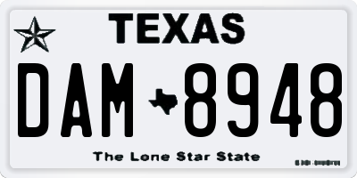 TX license plate DAM8948