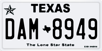 TX license plate DAM8949