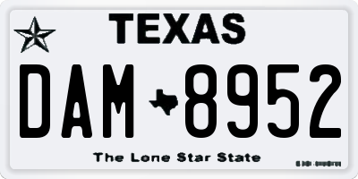 TX license plate DAM8952