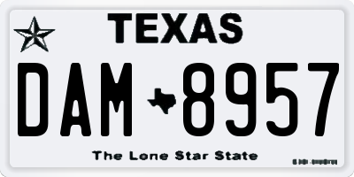 TX license plate DAM8957