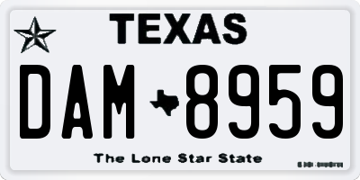 TX license plate DAM8959