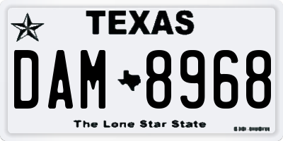 TX license plate DAM8968