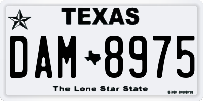 TX license plate DAM8975